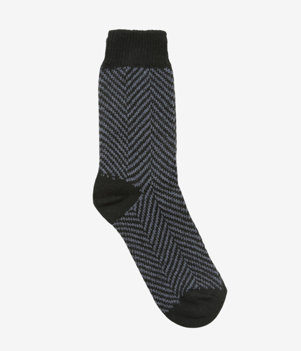 WYTHE ''RECYCLED WOOL HERRINGBONE SOCKS'' (NAVY)