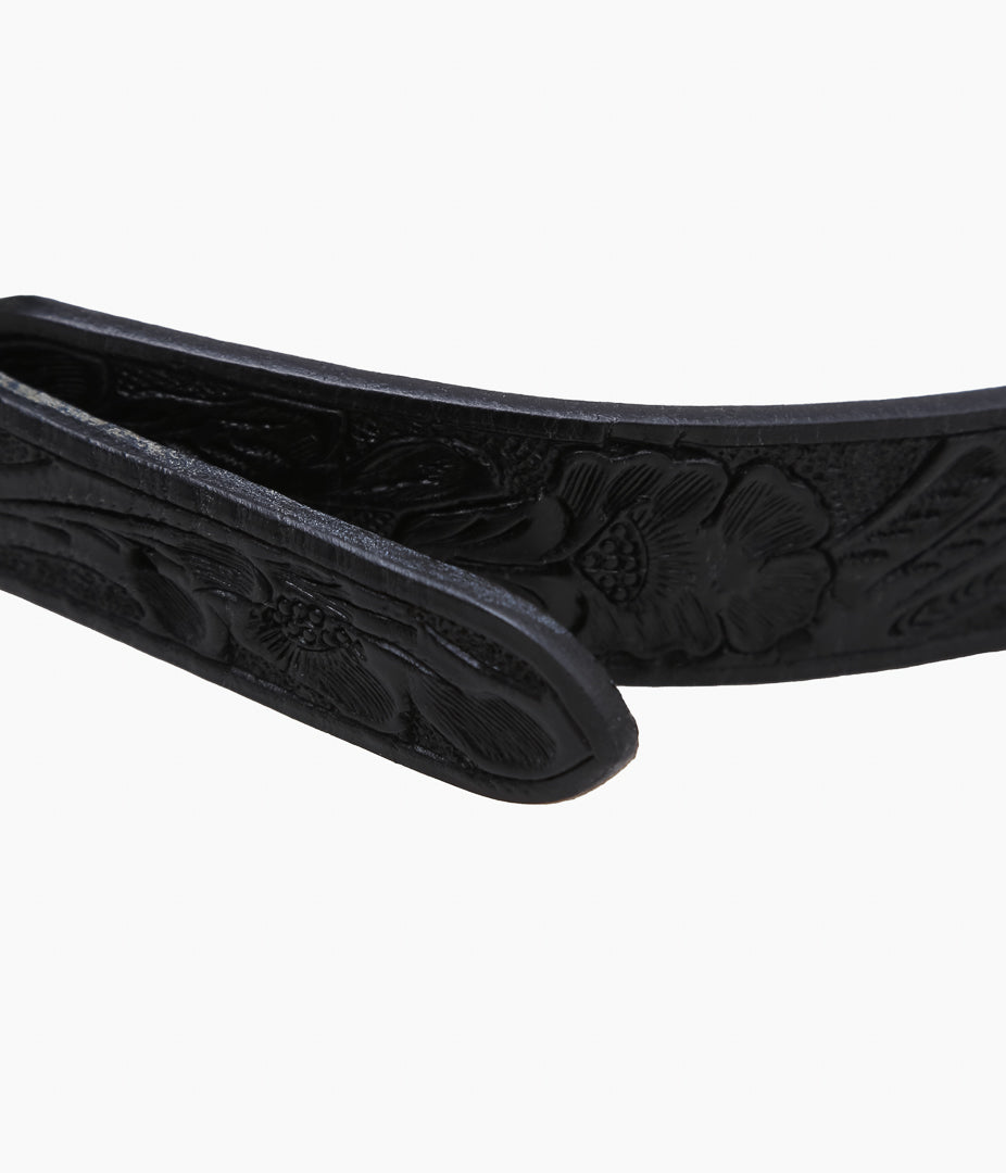 WYTHE ''TOOLED LEATHER BELT'' (BLACK)