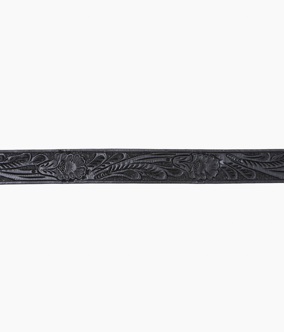 WYTHE ''TOOLED LEATHER BELT'' (BLACK)