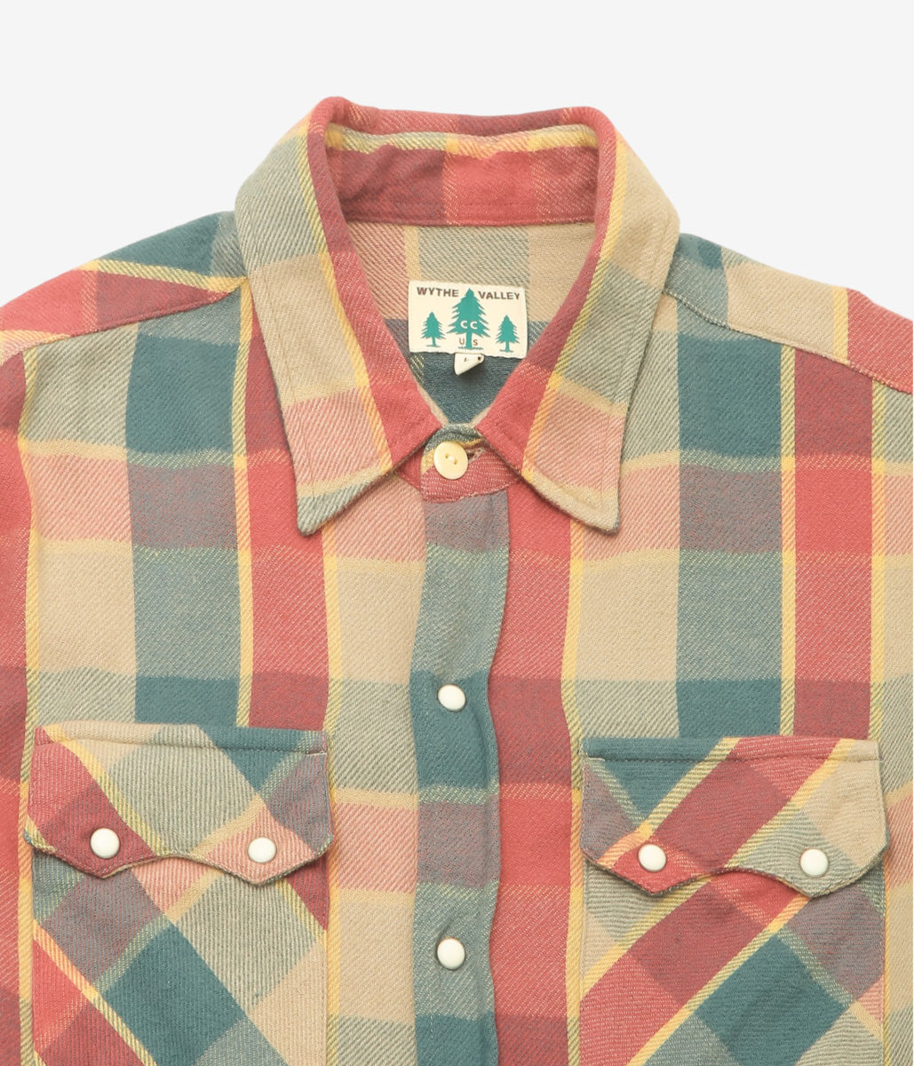 WYTHE ''WASHED FLANNEL PEARLSNAP SHIRT'' (CONSERVATION PLAID)