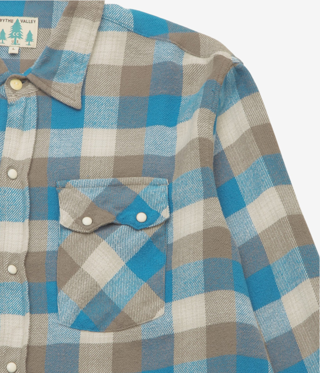 WYTHE ''WASHED FLANNEL PEARLSNAP SHIRT'' (GLACIER PLAID)
