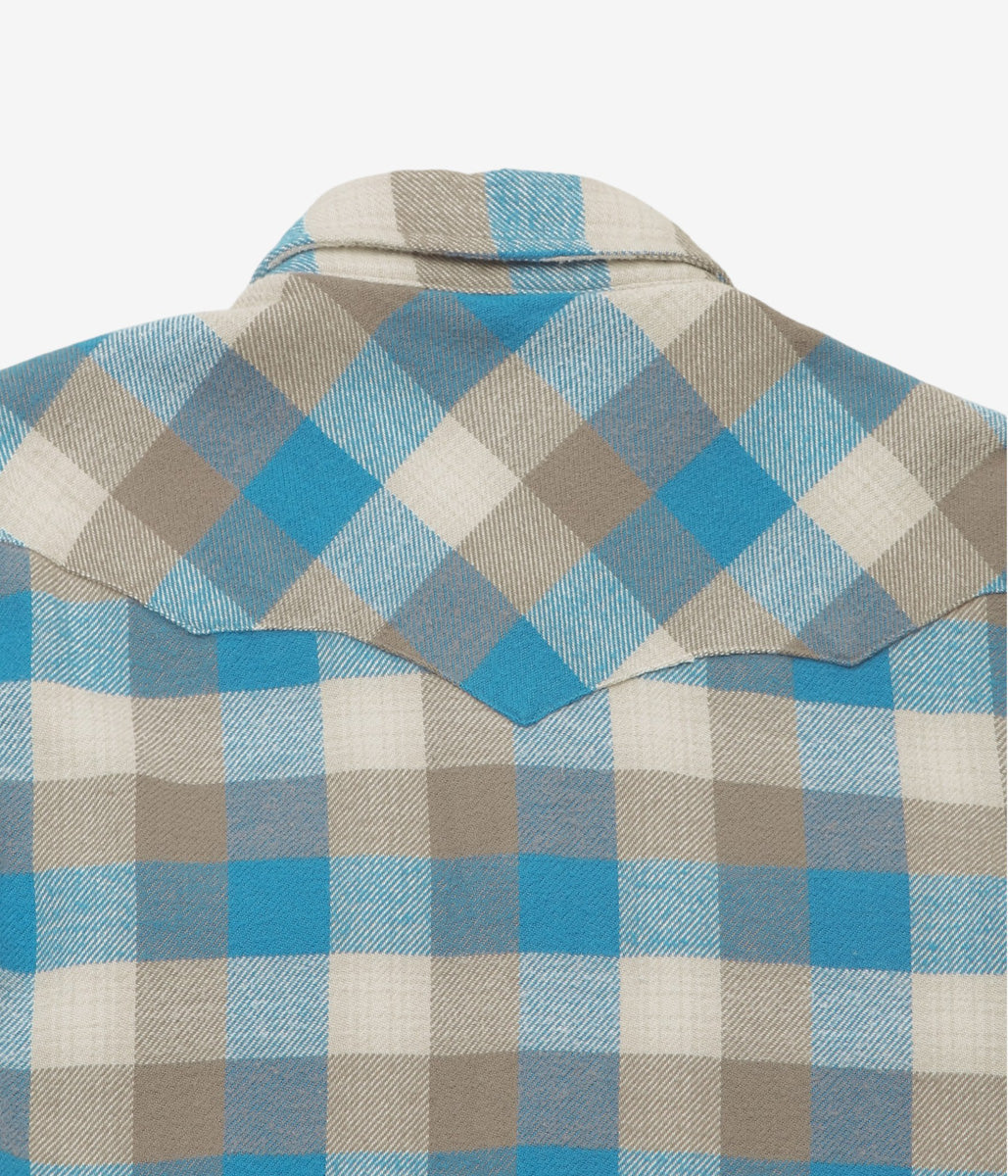 WYTHE ''WASHED FLANNEL PEARLSNAP SHIRT'' (GLACIER PLAID)