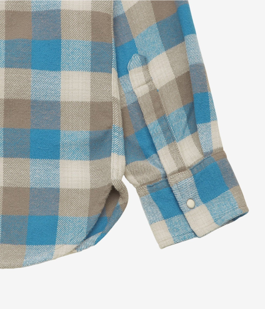 WYTHE ''WASHED FLANNEL PEARLSNAP SHIRT'' (GLACIER PLAID)