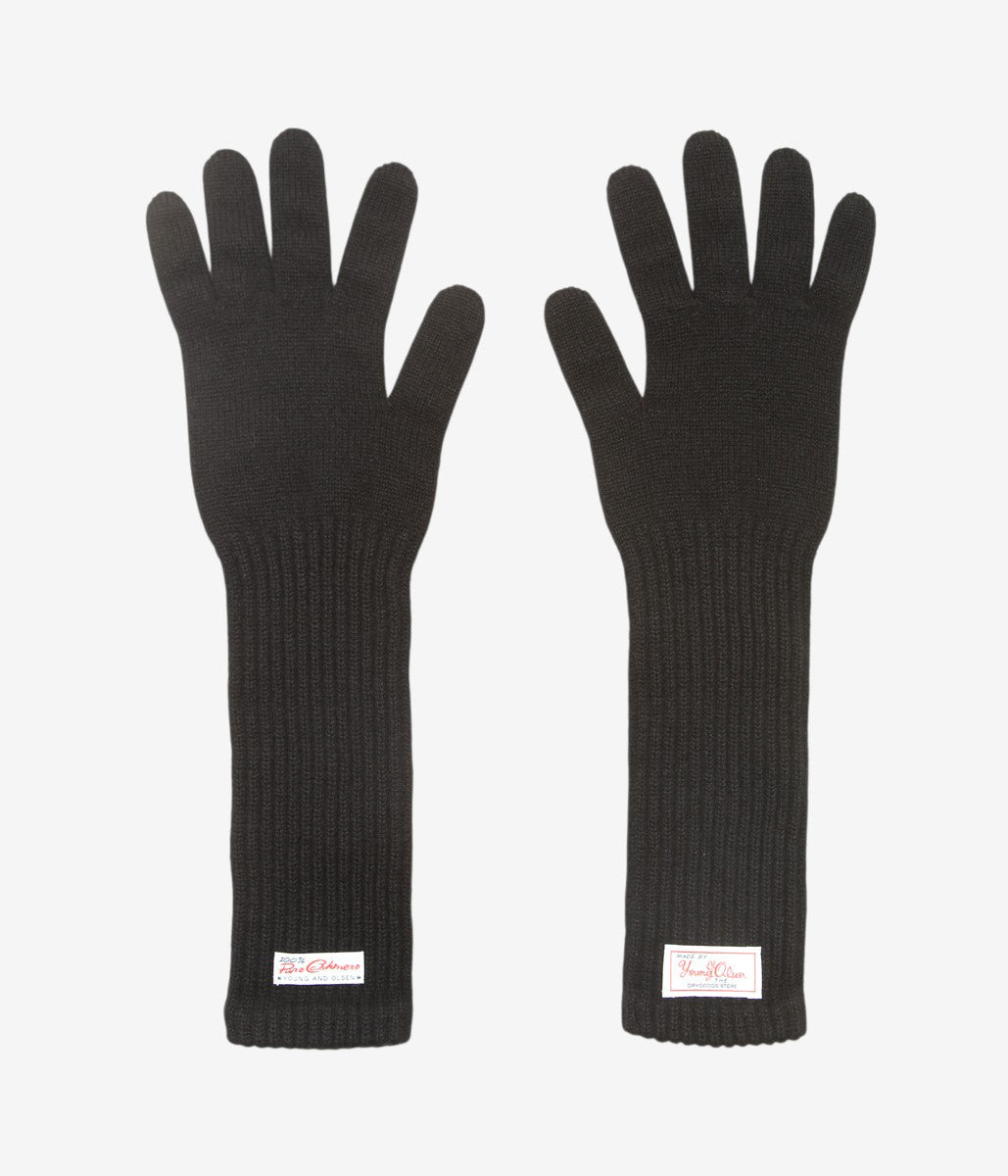 YOUNG&OLSEN THE DRYGOODS STORE ''CASHMERE KNIT LONG GLOVE'' (BLACK)