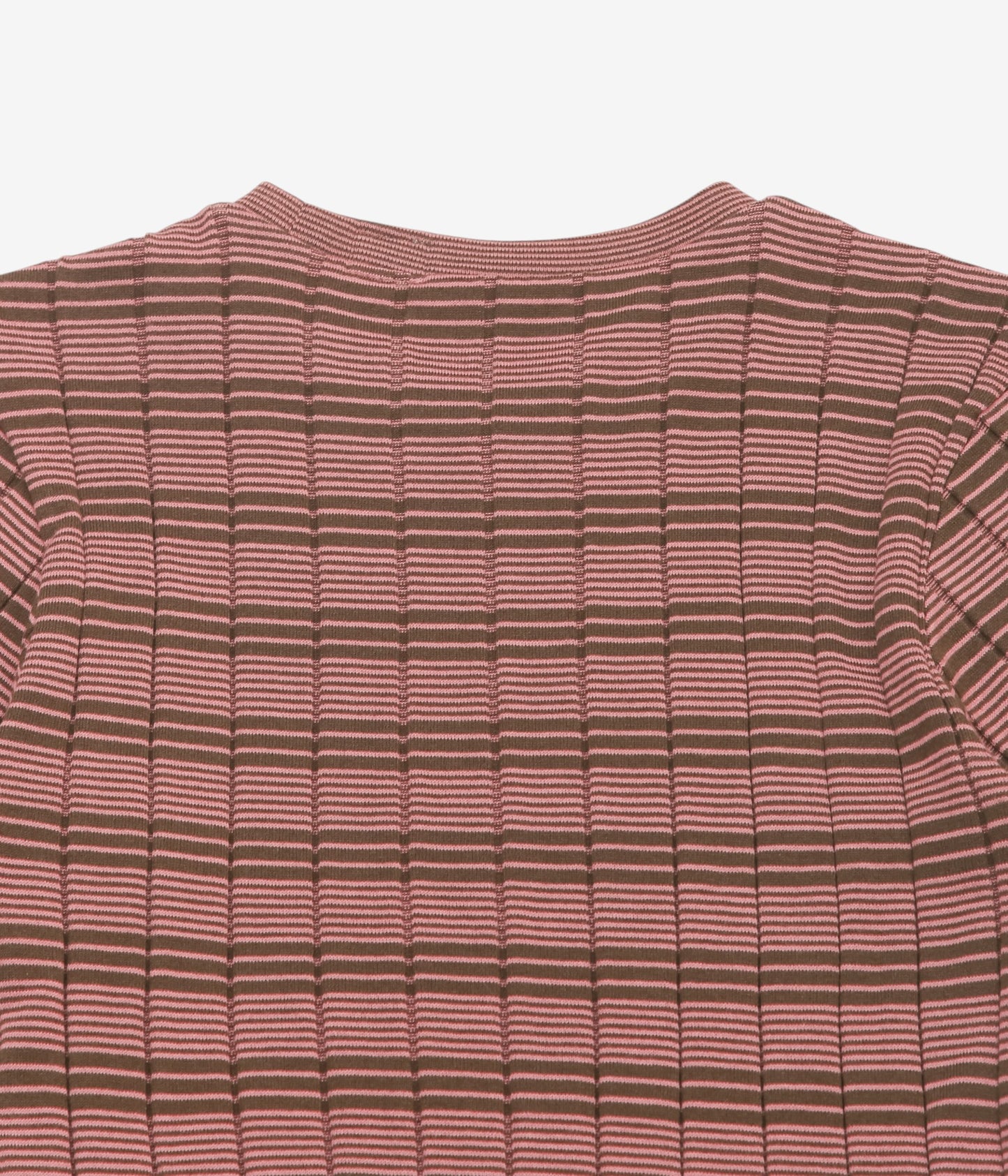 YOUNG&OLSEN THE DRYGOODS STORE ''BROAD RIB CROP CREW NECK'' (BROWN／PINK)