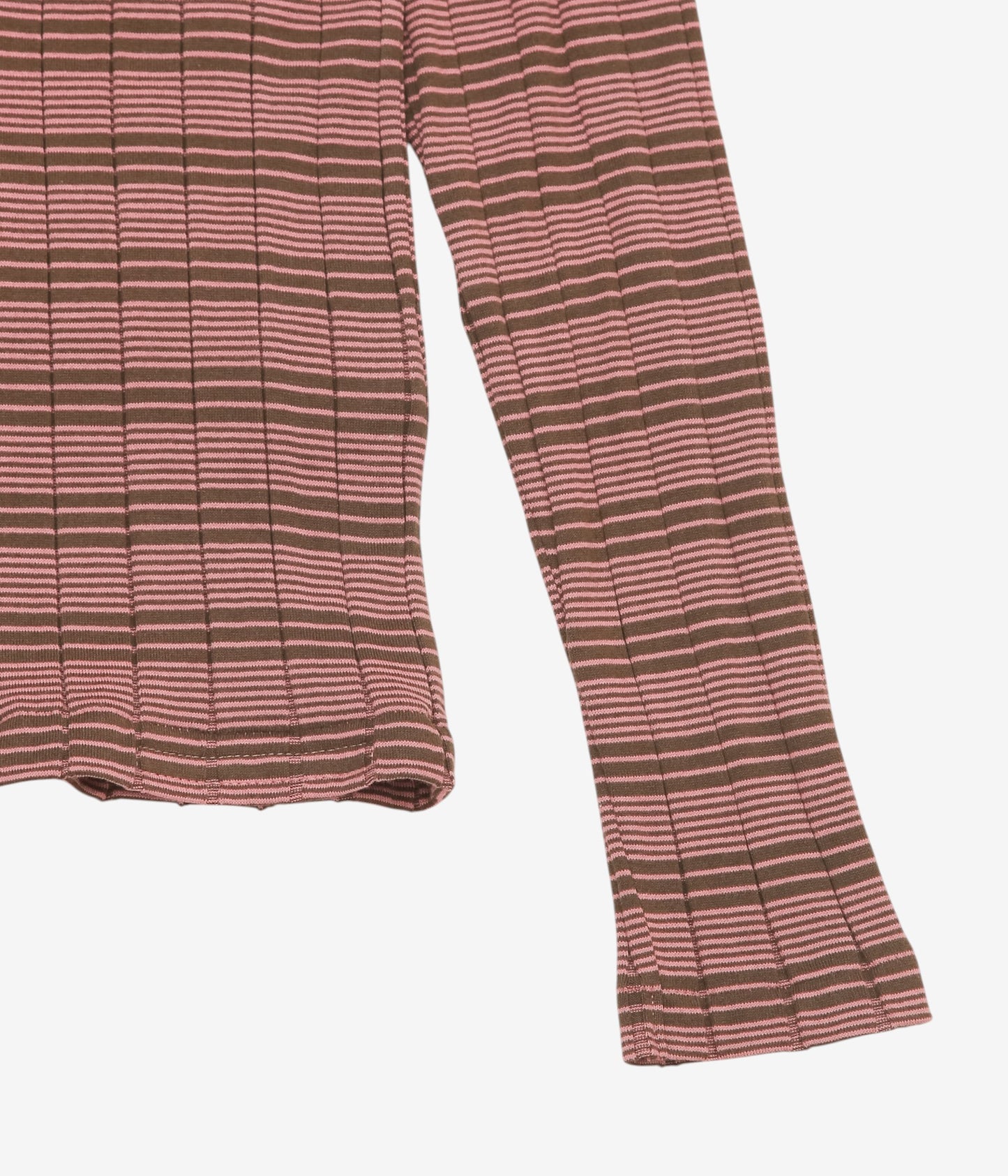 YOUNG&OLSEN THE DRYGOODS STORE ''BROAD RIB HENLEY NECK LS'' (BROWN／PINK)