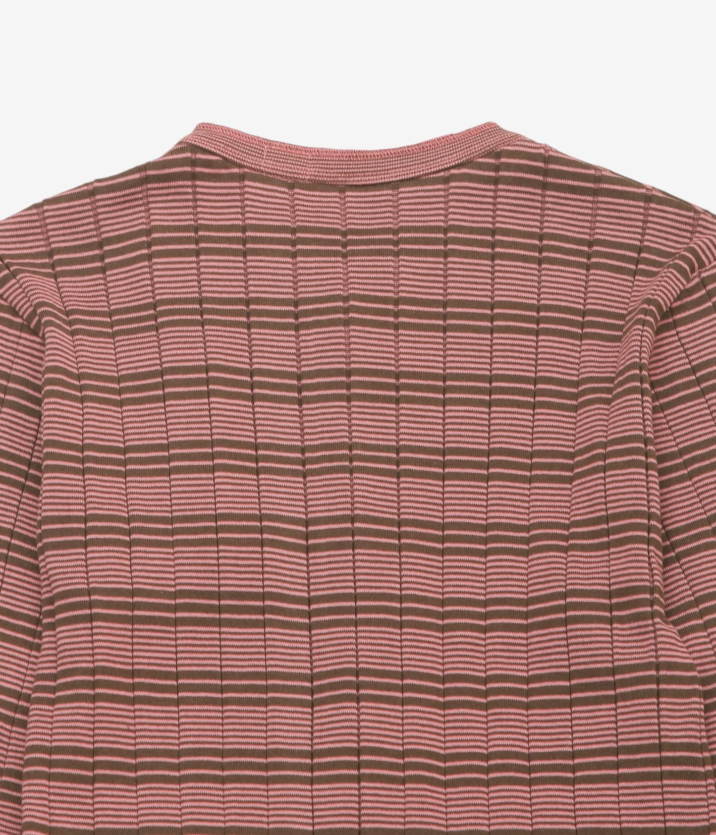 YOUNG&OLSEN THE DRYGOODS STORE ''BROAD RIB HENLEY NECK LS'' (BROWN／PINK)
