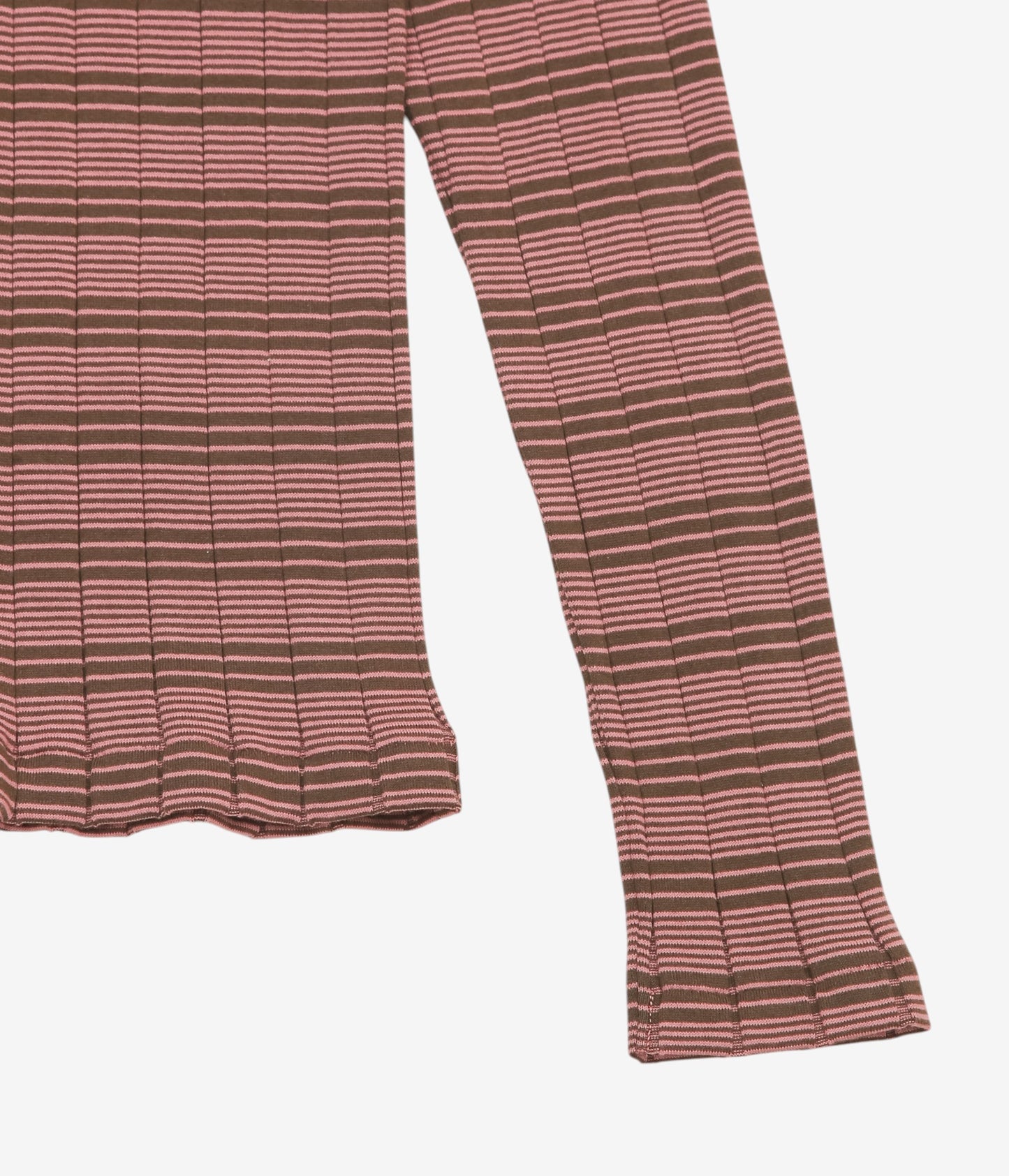 YOUNG&OLSEN THE DRYGOODS STORE ''BROAD RIB HENLEY NECK LS'' (BROWN／PINK)