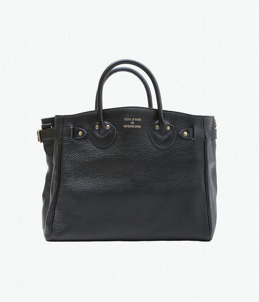 YOUNG&OLSEN THE DRYGOODS STORE ''EMBOSSED LEATHER BELTED TOTE S'' (BLACK)