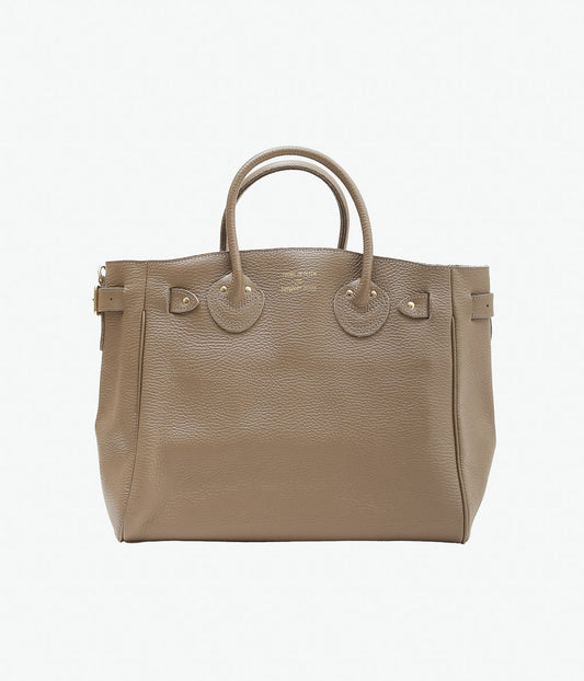 YOUNG &amp; OLSEN THE DRYGOODS STORE ''EMBOSSED LEATHER BELTED TOTE S''(ETOUPE)