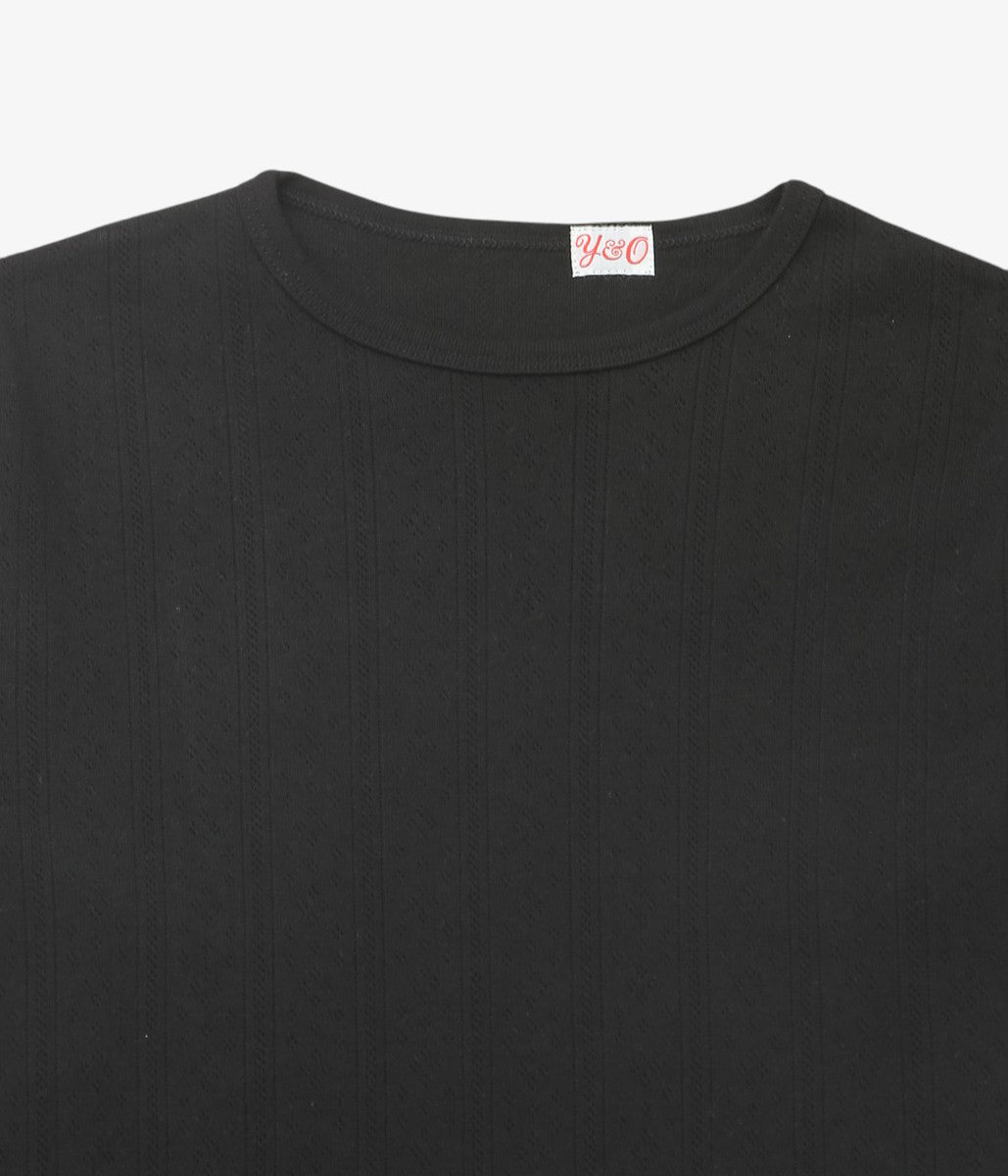 YOUNG&OLSEN THE DRYGOODS STORE ''PINHOLE RIB CREWNECK LS'' (BLACK)