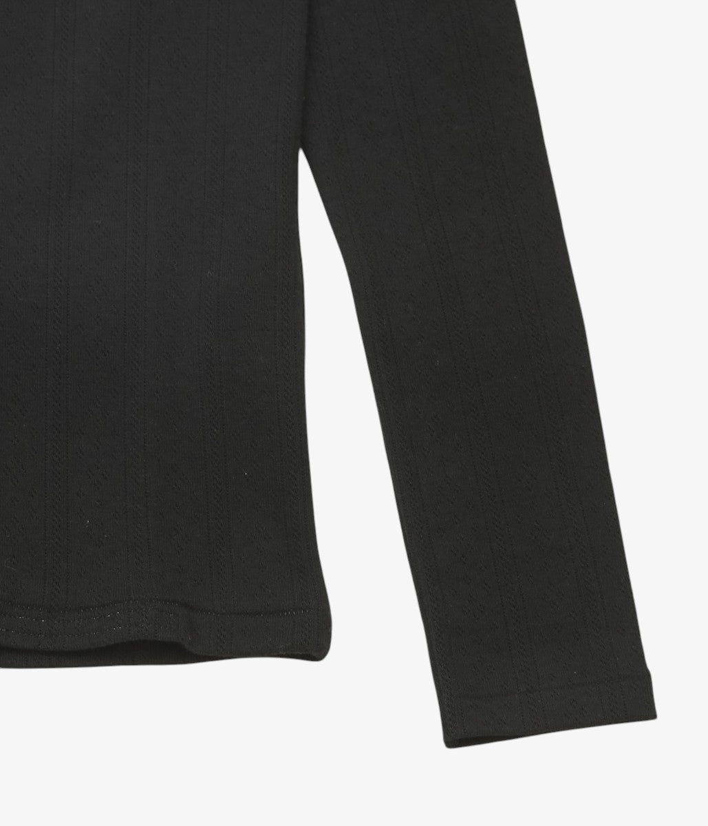 YOUNG&OLSEN THE DRYGOODS STORE ''PINHOLE RIB CREWNECK LS'' (BLACK)
