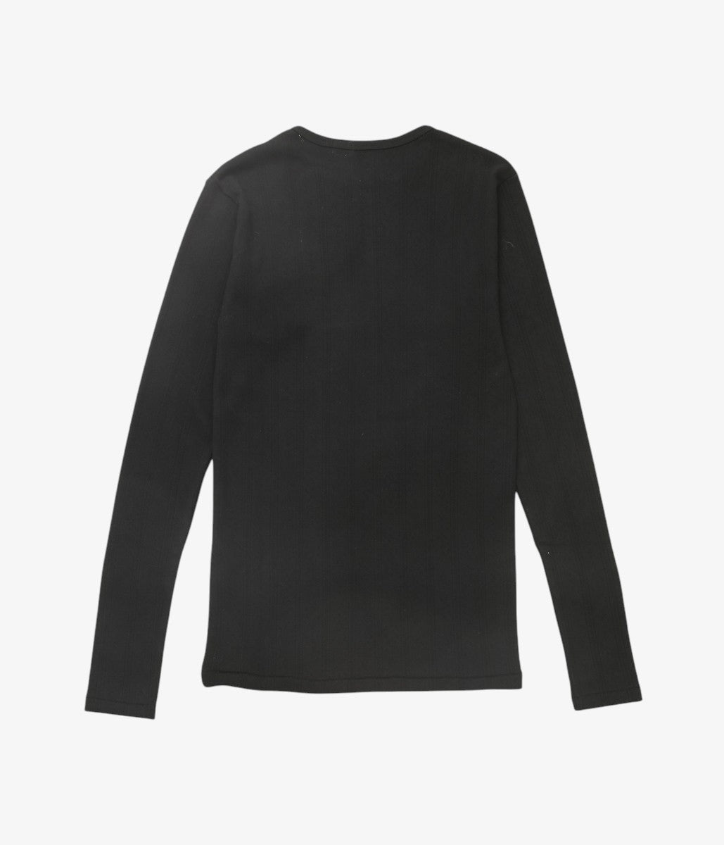 YOUNG&OLSEN THE DRYGOODS STORE ''PINHOLE RIB CREWNECK LS'' (BLACK)