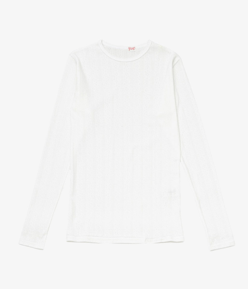 YOUNG&OLSEN THE DRYGOODS STORE ''PINHOLE RIB CREWNECK LS'' (WHITE)