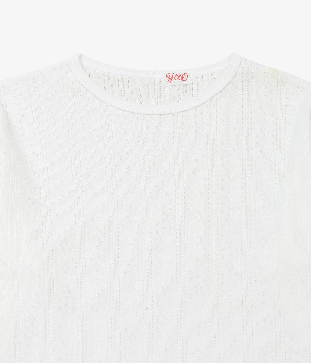 YOUNG&OLSEN THE DRYGOODS STORE ''PINHOLE RIB CREWNECK LS'' (WHITE)