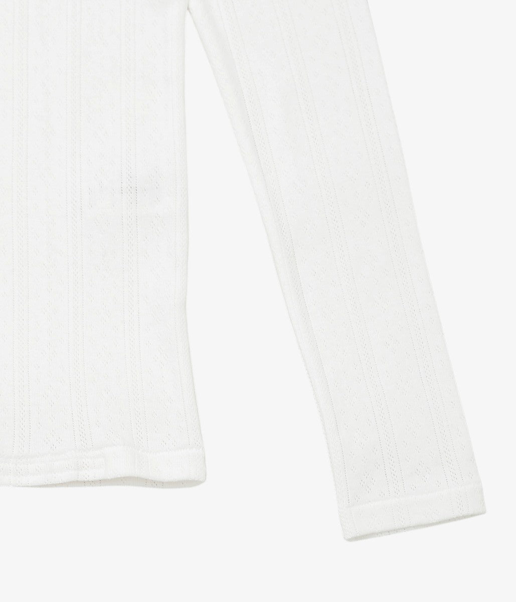 YOUNG&OLSEN THE DRYGOODS STORE ''PINHOLE RIB CREWNECK LS'' (WHITE)