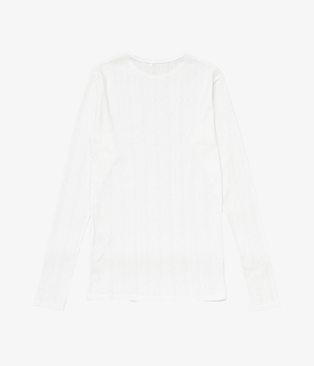 YOUNG&OLSEN THE DRYGOODS STORE ''PINHOLE RIB CREWNECK LS'' (WHITE)