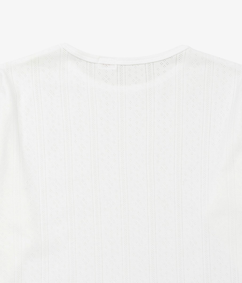 YOUNG&OLSEN THE DRYGOODS STORE ''PINHOLE RIB CREWNECK LS'' (WHITE)