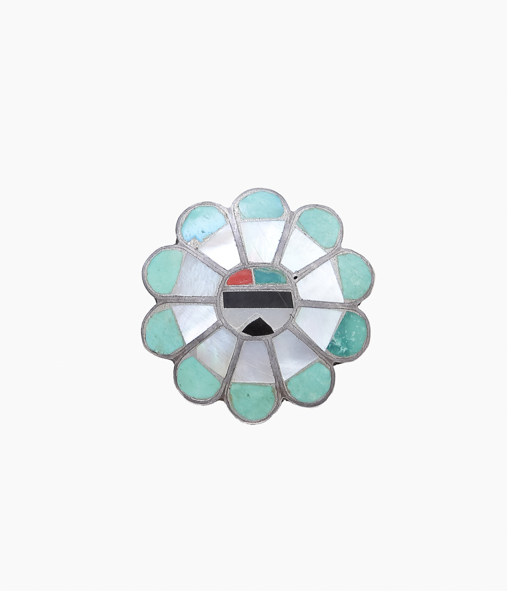 VINTAGE JEWELRY ''60-70 'S ZUNI INLAY RING SUNFACE ⑬ ''(실버)