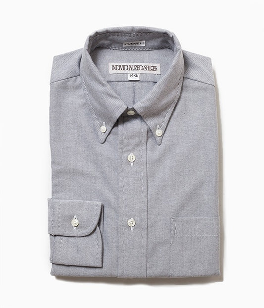 INDIVIDUALIZED SHIRTS "CAMBRIDGE OXFORD (STANDARD FIT BUTTON DOWN SHIRT)(LT GREY)"