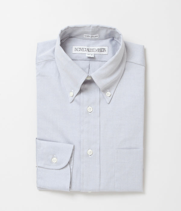 INDIVIDUALIZED SHIRTS "PINPOINT OXFORD TWO PLY 80S (STANDARD FIT BUTTON DOWN SHIRT) (LT GRAY)"