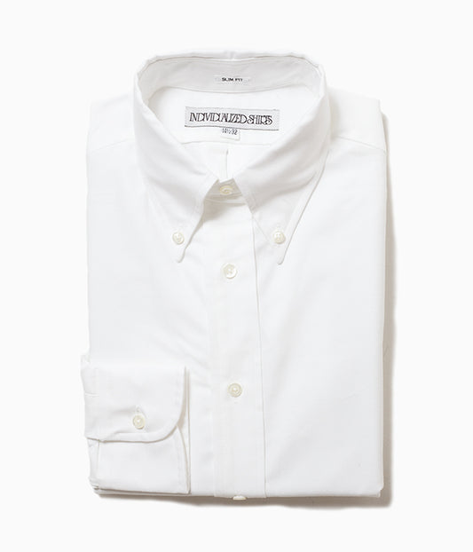 INDIVIDUALIZED SHIRTS "CAMBRIDGE OXFORD (SLIM FIT BUTTON DOWN SHIRT)(WHITE)"