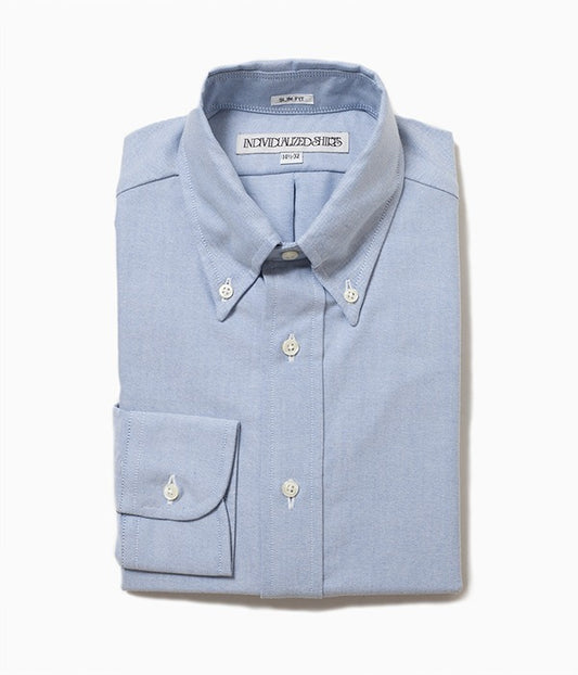 INDIVIDUALIZED SHIRTS "REGATTA OXFORD (SLIM FIT BUTTON DOWN SHIRT)(LT BLUE)"