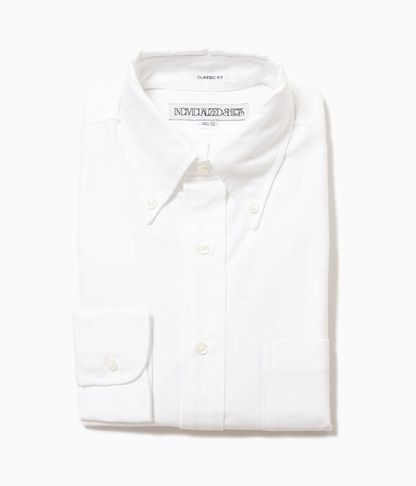 INDIVIDUALIZED SHIRTS "CAMBRIDGE OXFORD (CLASSIC FIT BUTTON DOWN SHIRT)(WHITE)"