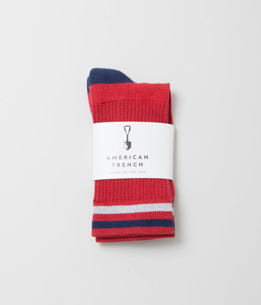 AMERICAN TRENCH "KENNEDY LUX ATHLETIC SOCK" (RED)