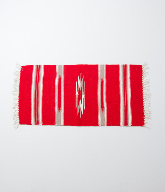 VINTAGE FABRIC "60'S CHIMAYO RUG RECTANGLE"(RED×BEIGE)