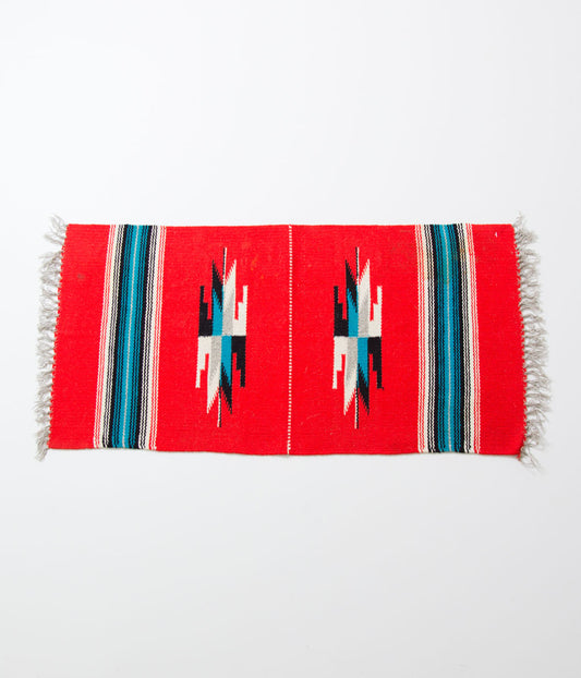 VINTAGE FABRIC "60'S CHIMAYO RUG RECTANGLE"(RED×TURQUOISE1)
