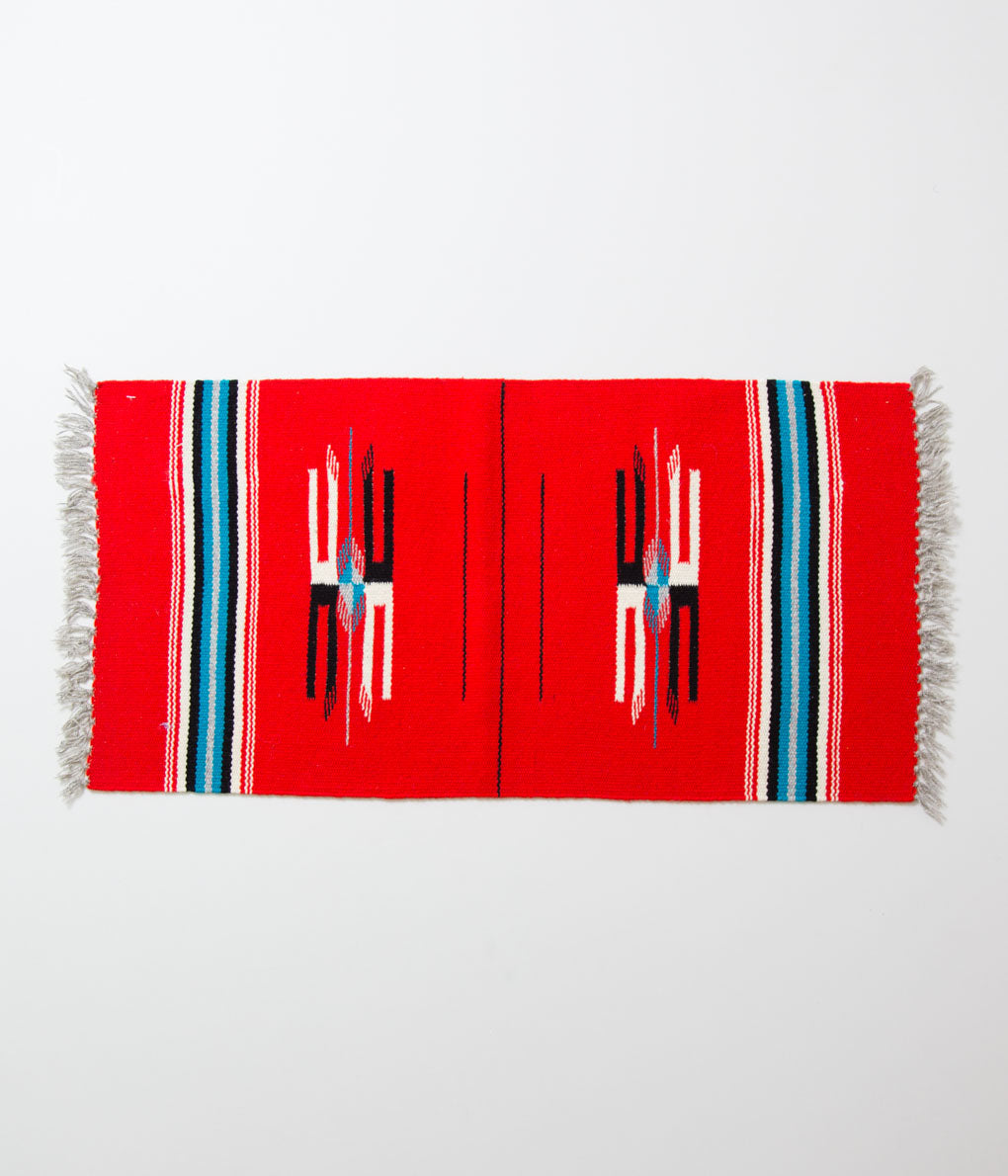 VINTAGE "60'S CHIMAYO RUG RECTANGLE"(RED×TURQUOISE2)