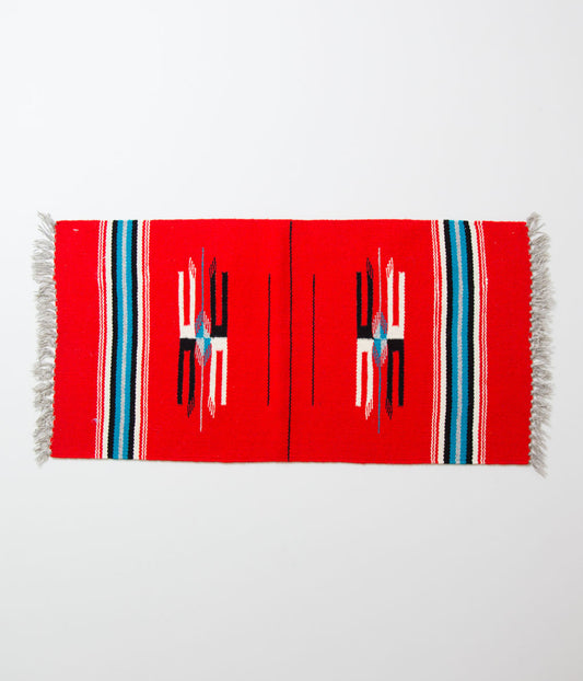VINTAGE "60'S CHIMAYO RUG RECTANGLE"(RED×TURQUOISE2)
