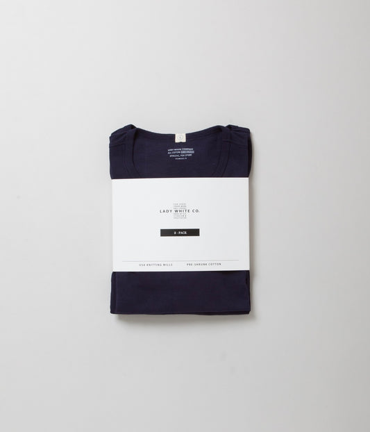 LADY WHITE CO. "TWO PACK TEE" (NAVY)