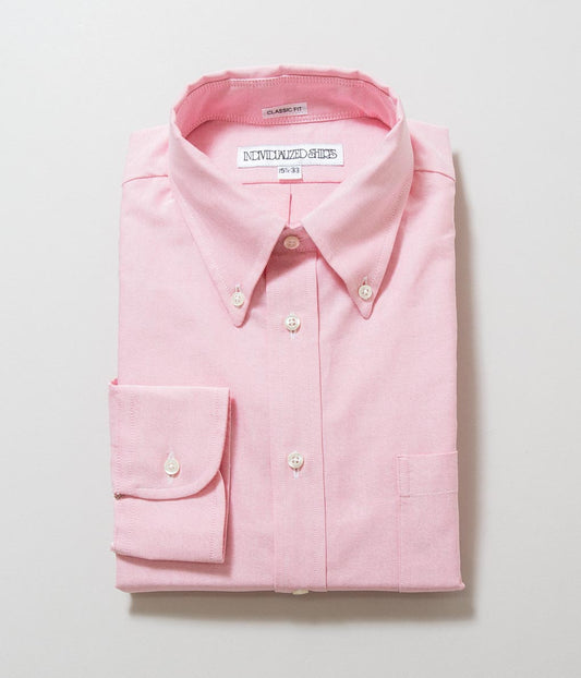 INDIVIDUALIZED SHIRTS "CAMBRIDGE OXFORD (CLASSIC FIT BUTTON DOWN SHIRT)(PINK)"