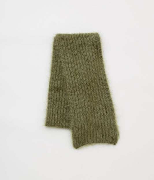 CORGI "MOHAIR / GEELONG WOOL RIB SCARF"(OLIVE)