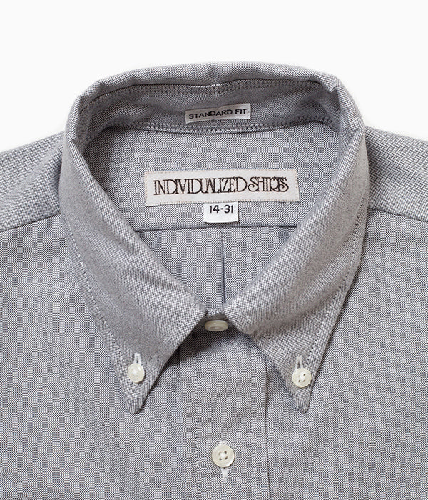 INDIVIDUALIZED SHIRTS "CAMBRIDGE OXFORD (STANDARD FIT BUTTON DOWN SHIRT) (LT GRAY)"