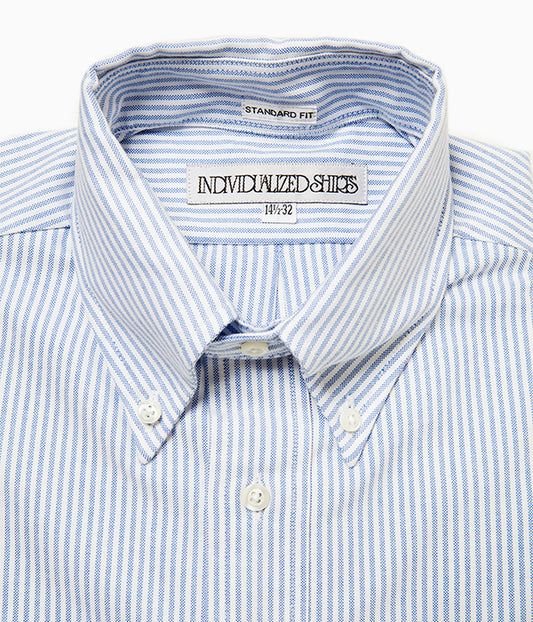 INDIVIDUALIZED SHIRTS "CANDY STRIPE (STANDARD FIT BUTTON DOWN SHIRT) (LIGHT BLUE)"