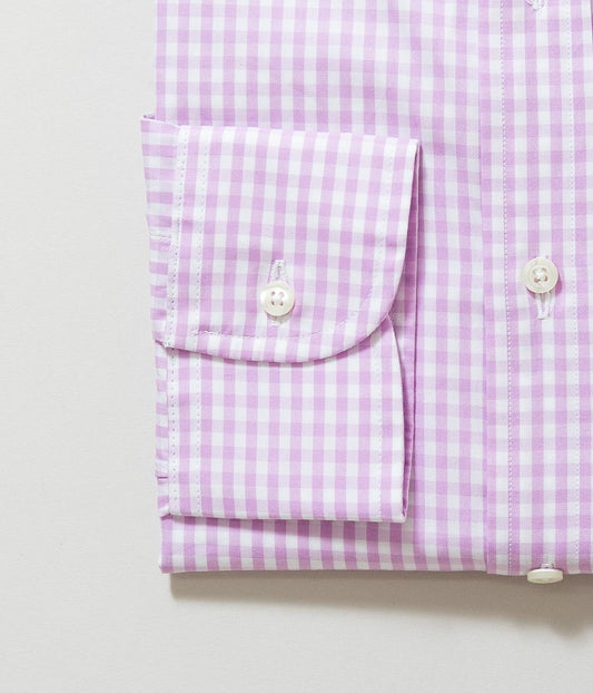 INDIVIDUALIZED SHIRTS "GINGHAM CHECK (STANDARD FIT BUTTON DOWN SHIRT)" (PURPLE)