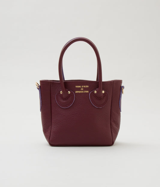 YOUNG & OLSEN THE DRYGOODS STORE "EMBOSSED LEATHER D TOTE XS"(PLUM)