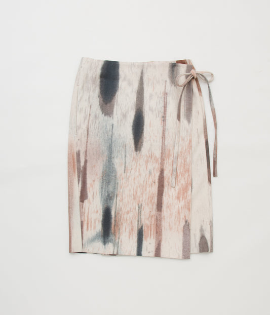 RIER "WRAP SKIRT"(LODEN PAINT NATURAL BRUSH)