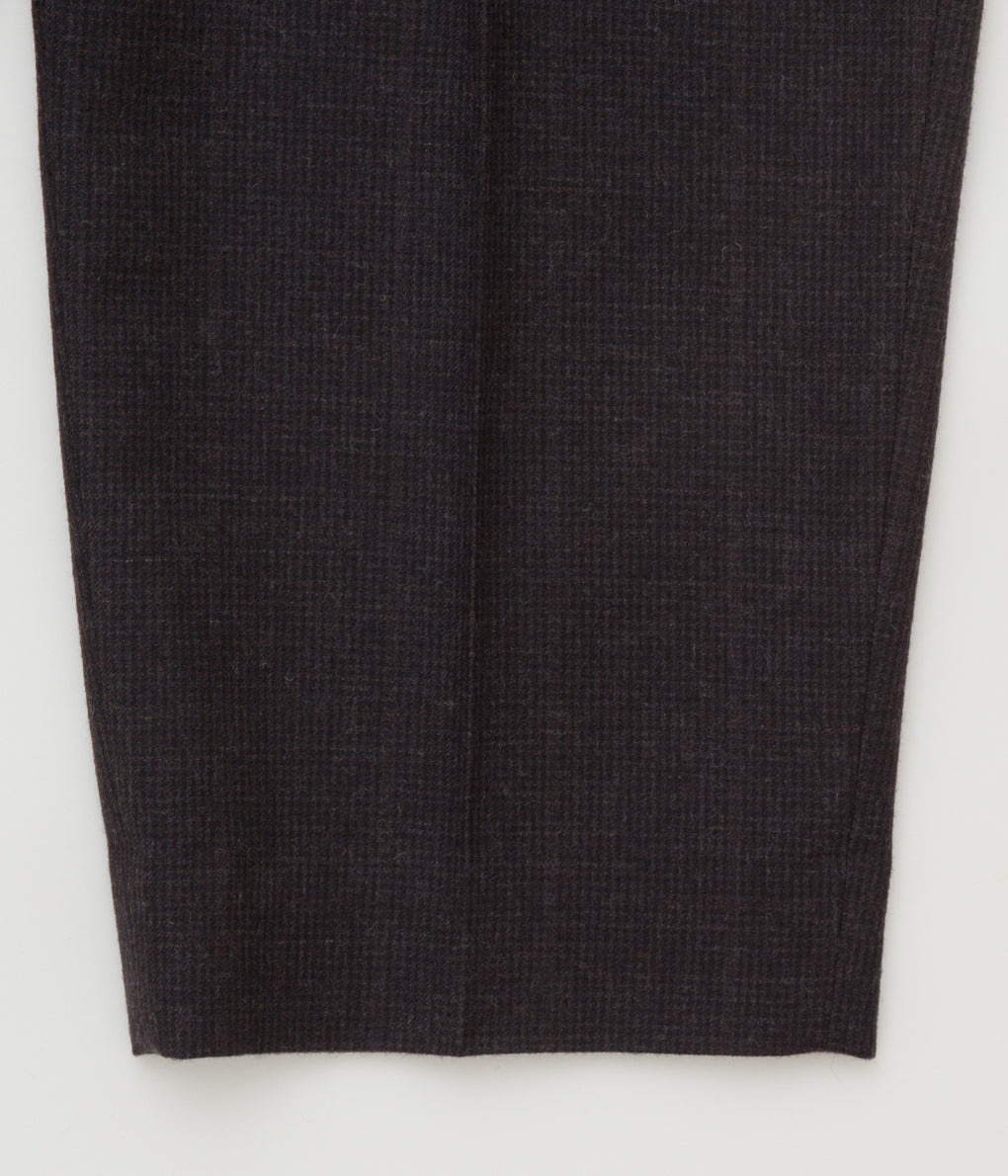 GORSCH"WINDOWPANE TWO INTACK WIDE TROUSERS"(BROWN/BLACK)