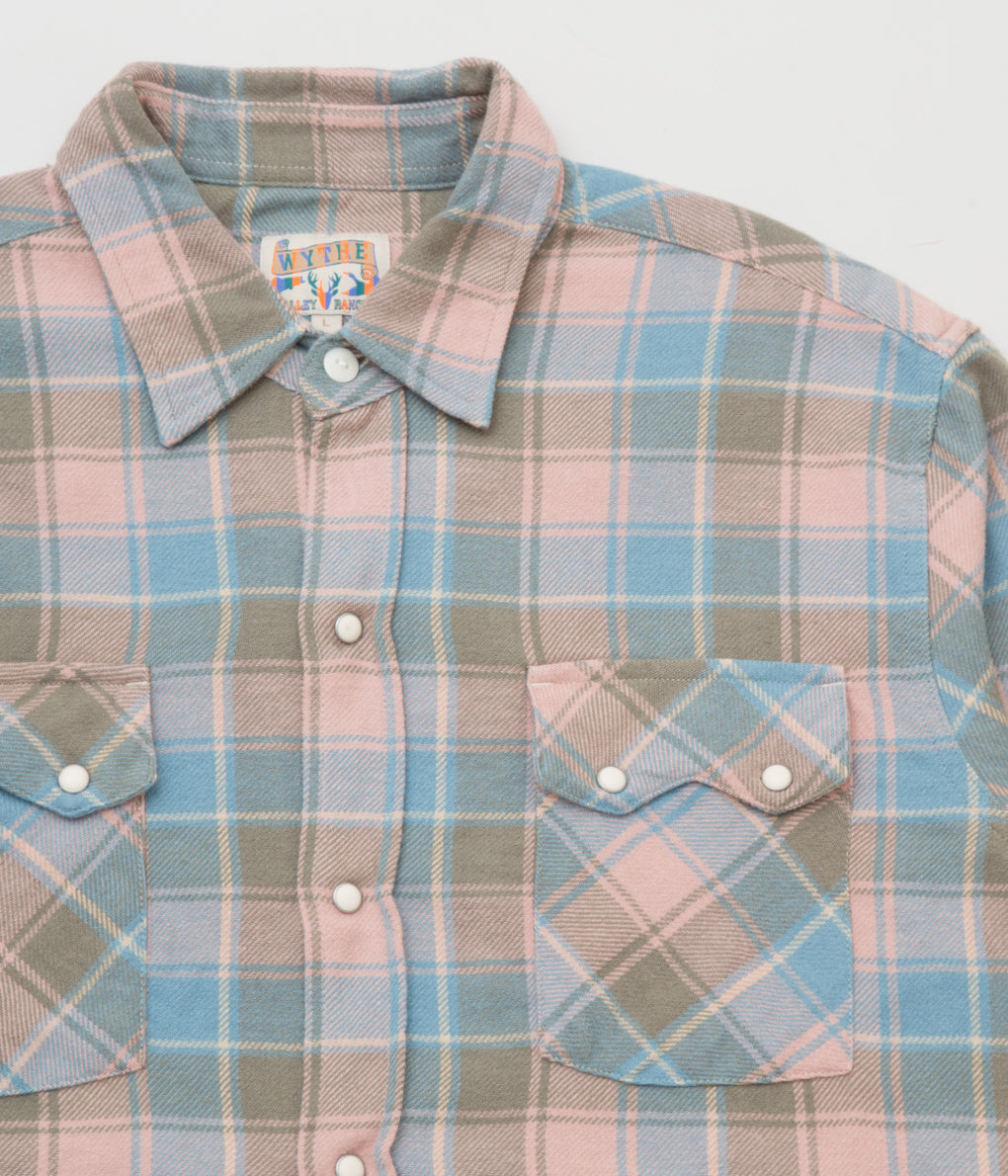 WYTHE "WASHED FLANNEL PEARLSNAP SHIRT"(TROUT RIVER)