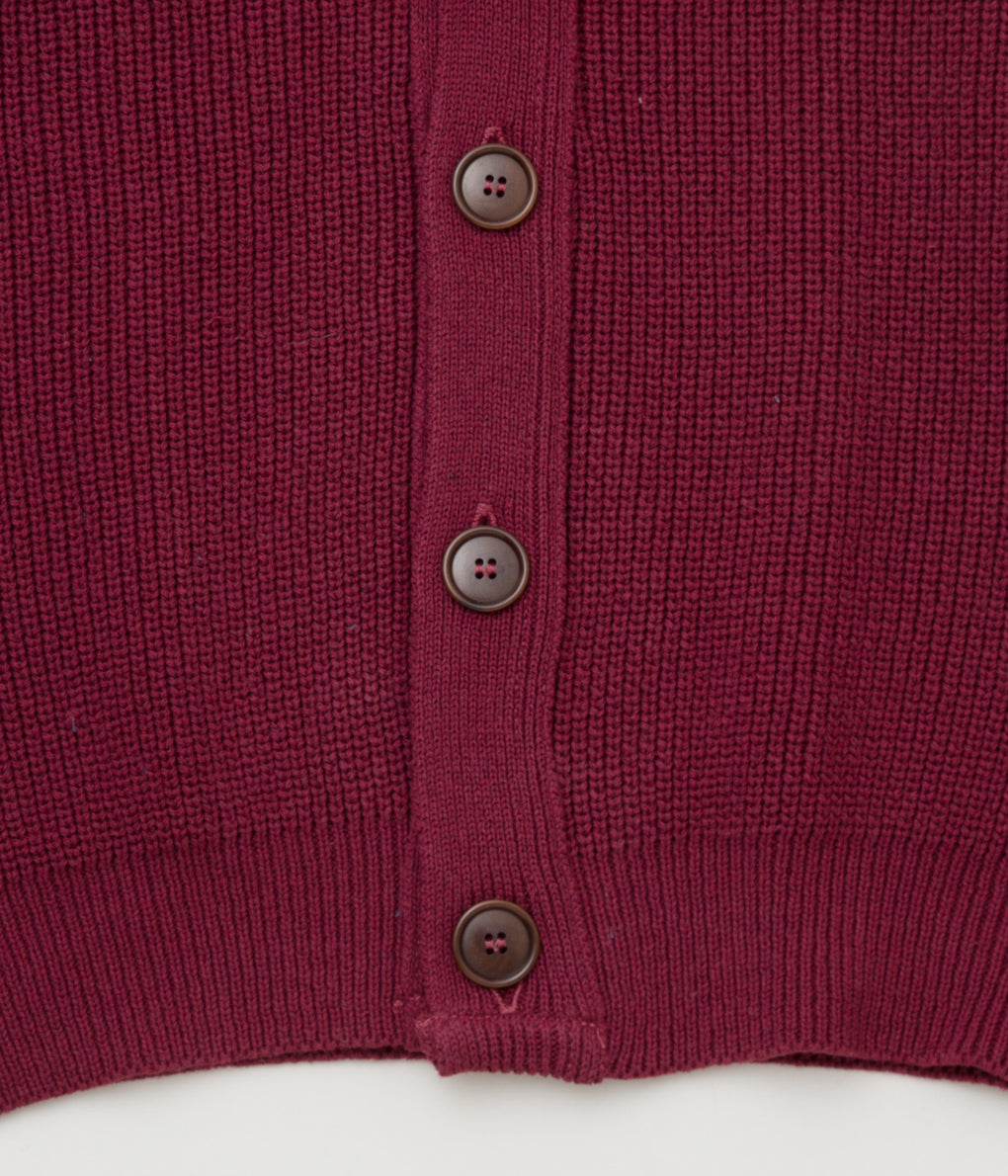 AMERICAN TRENCH "SHAKER KNIT CARDIGAN"(BORDEAUX)