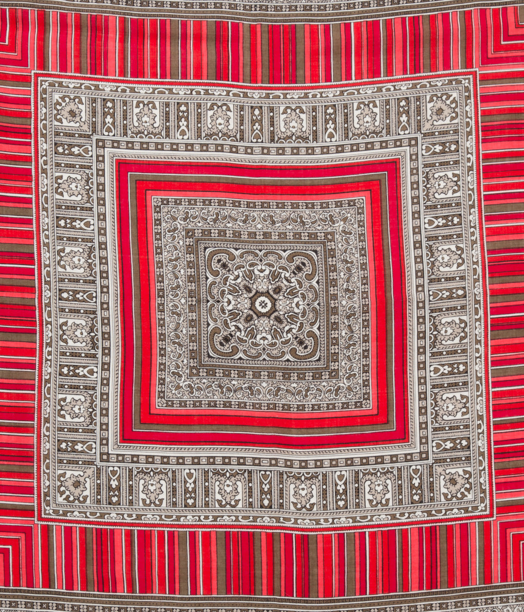 BLUMER "DEADSTOCK GEOMETRIC PATTERN WOOL SCARF"（RED）