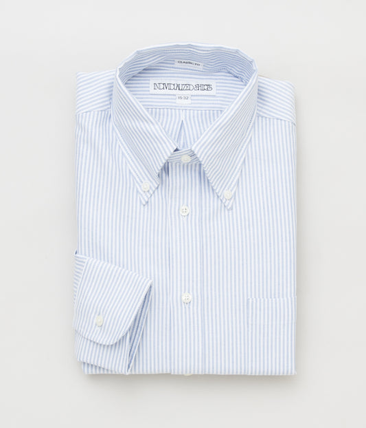 INDIVIDUALIZED SHIRTS "CANDY STRIPE (CLASSIC FIT BUTTON DOWN SHIRT)"(LIGHT BLUE)