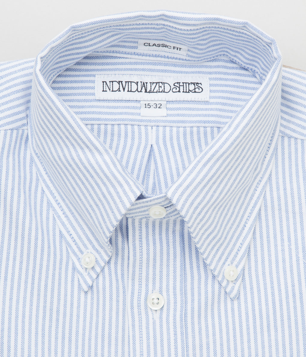 INDIVIDUALIZED SHIRTS "CANDY STRIPE (CLASSIC FIT BUTTON DOWN SHIRT)" (LIGHT BLUE)