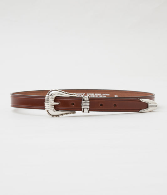 TORY LEATHER "【3093】3-PIECE SILVER BUCKLE BELTS"(OAKBARK/NICKEL)