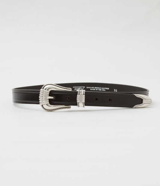 TORY LEATHER "【3091】3-PIECE SILVER BUCKLE BELTS"(BLACK×NICKEL)