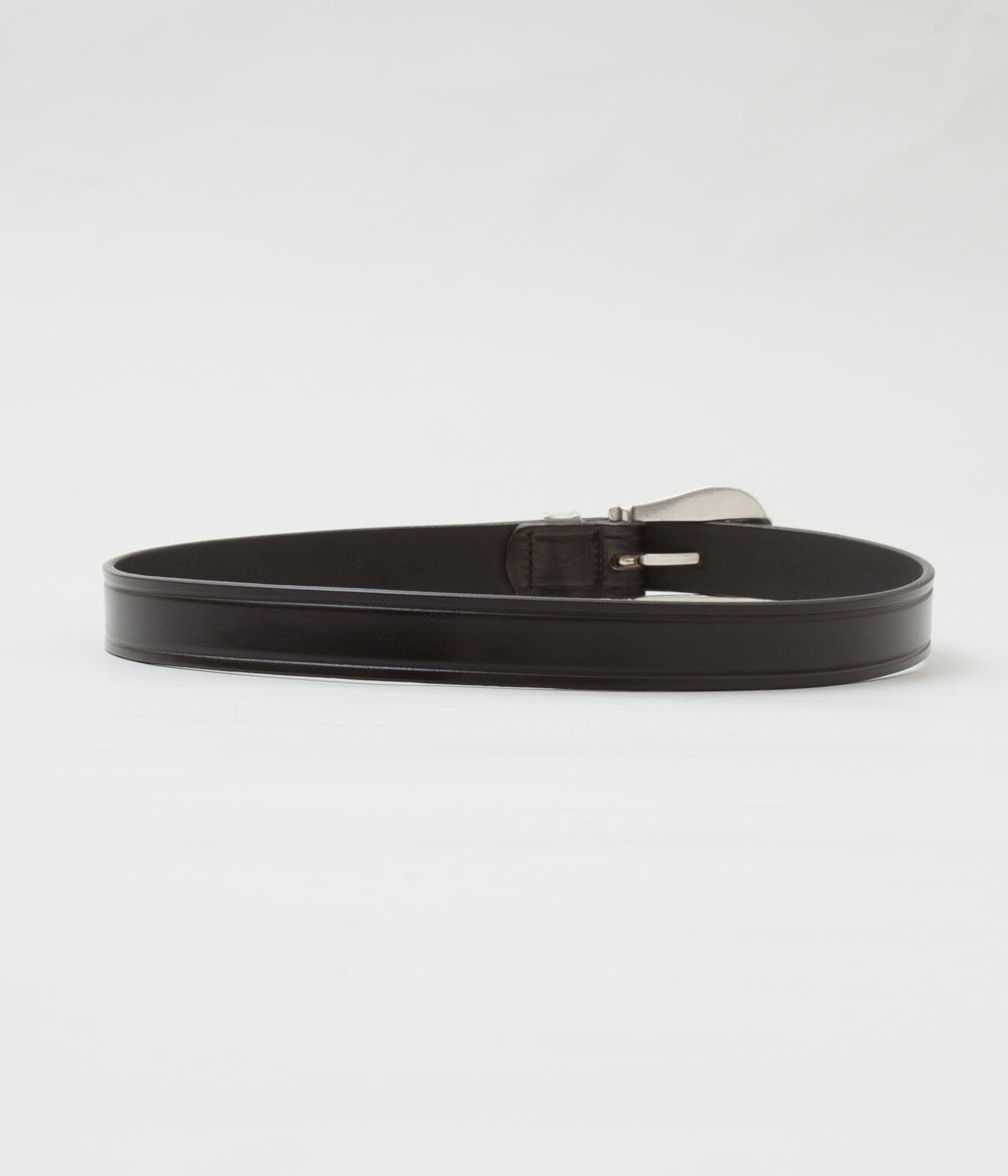 TORY LEATHER "[3091] 3-PIECE SILVER BUCKLE BELTS" (BLACK×NICKEL)